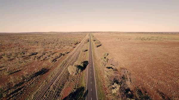 The Outback drone shot